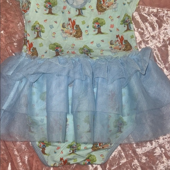 Free Birdees| Blue Tulle Skirted Onesie - Picture 6 of 7
